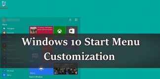 Customize Start Menu in Windows 10