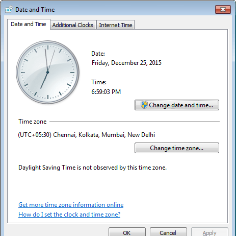 How to change Internet time server settings in Windows 10